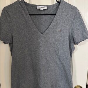 Lacoste Women's Short Sleeve Gray Tee